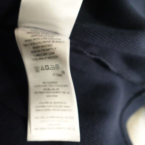 Ralph Lauren Top Womens Large Long Sleeve Button Preppy Navy Ribbed Knit Blue - Picture 9 of 10